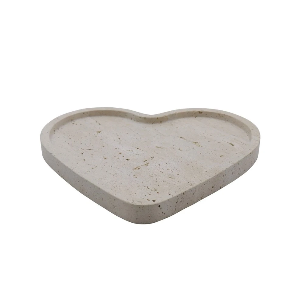 Beige Travertine Heart-shaped Tray factory